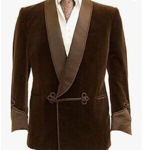 Men Brown Velvet Tuxedo Jacket